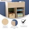 Flash Furniture Bright Beginnings Commercial Double Sided Space Saving Wooden Mobile Storage Cart with Clear Back, Locking Casters and 6 Storage Compartments, Natural MK-KE24268-GG - alternate 3